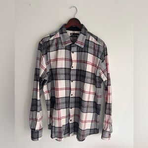 Simons Le 31 - Men's Flannel Plaid Shirt in Black, White, and Red